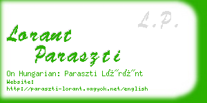 lorant paraszti business card